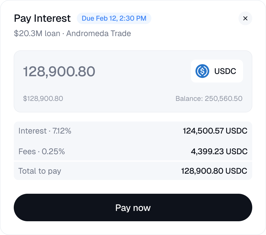 Pay interest