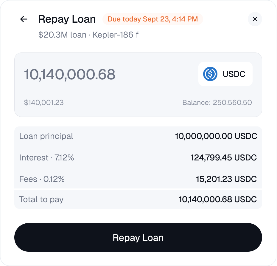 Repay loan